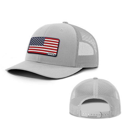 Adjustable Snapback Trucker Cap / Light Grey / OS Maga American Flag Summer Hat maga trump