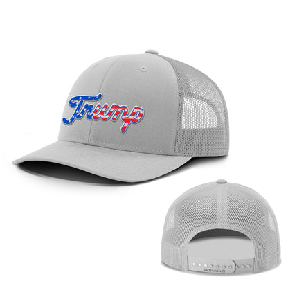 Adjustable Snapback Trucker Cap / Light Grey / OS Trump The Patriot Summer Hats maga trump