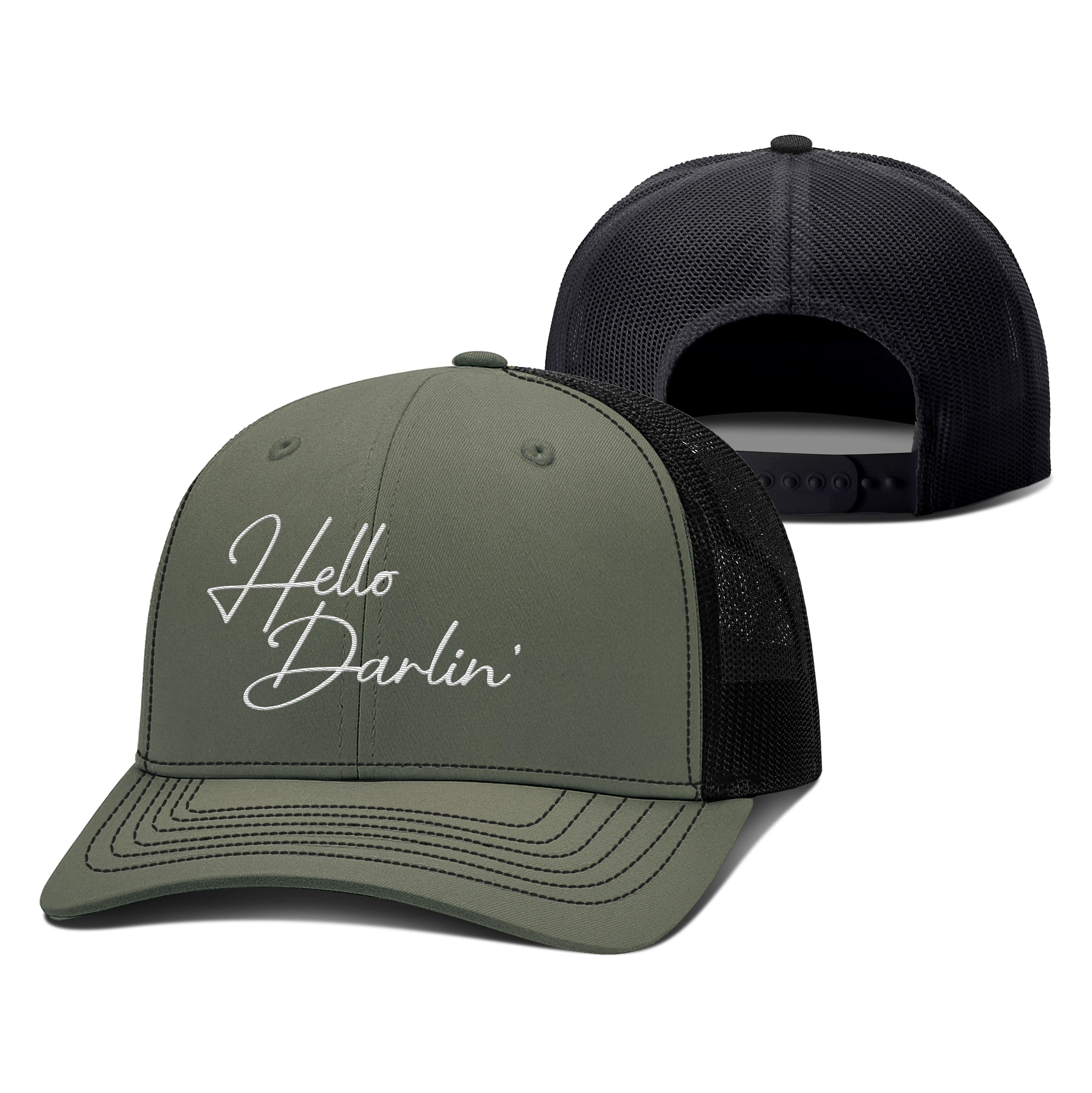 Adjustable Snapback Trucker Cap / Loden/Black / OS Hello Darlin' Trucker Hat maga trump