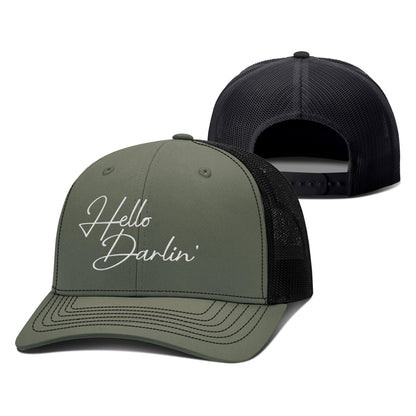 Adjustable Snapback Trucker Cap / Loden/Black / OS Hello Darlin' Trucker Hat maga trump