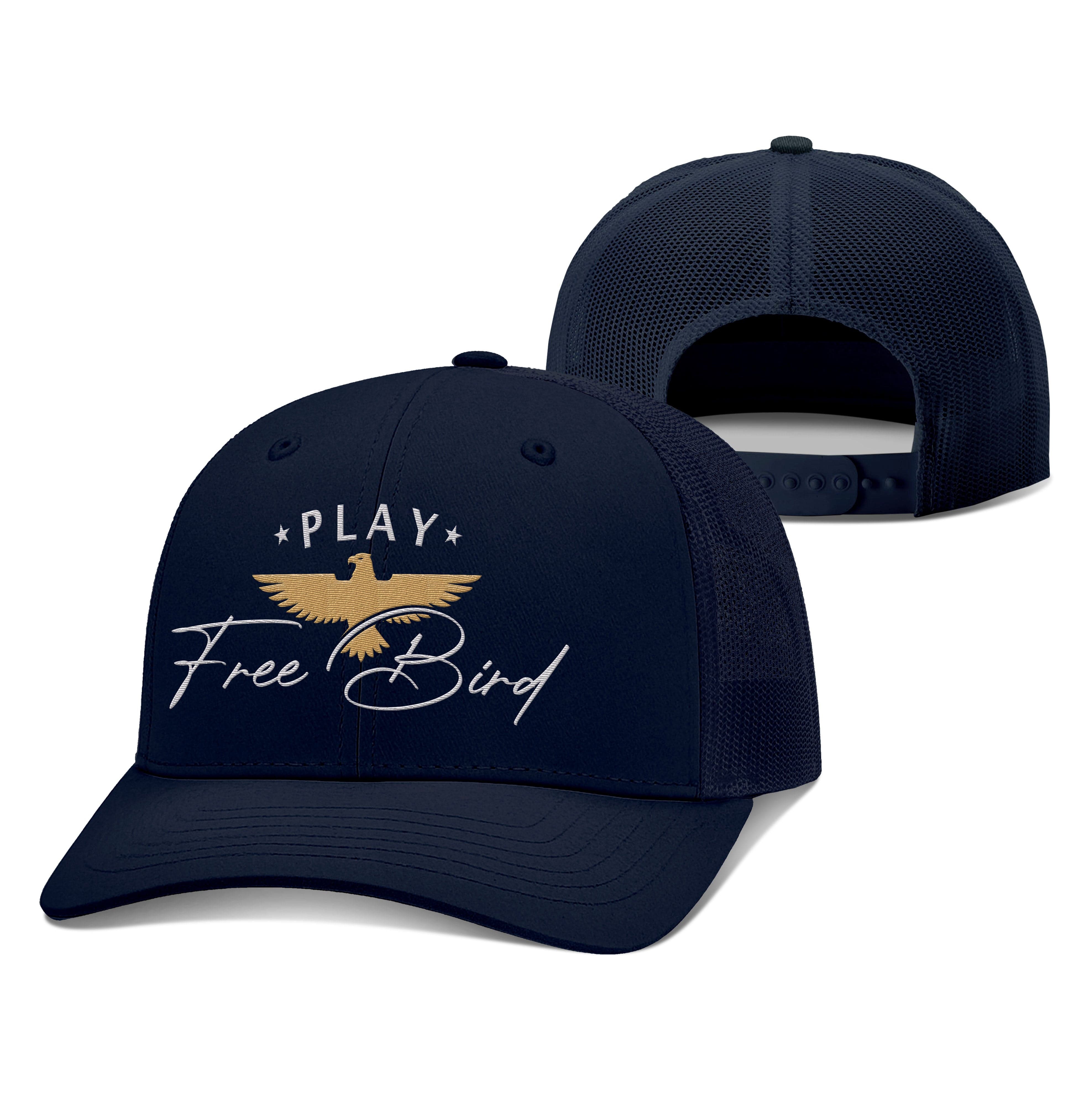 Adjustable Snapback Trucker Cap / Navy / OS Play Free Bird Trucker Hat maga trump