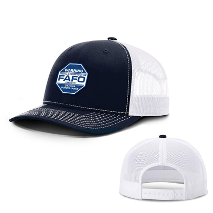 Adjustable Snapback Trucker Cap / Navy/White / OS WARNING - America is Protected by the FAFO Trucker Hat maga trump