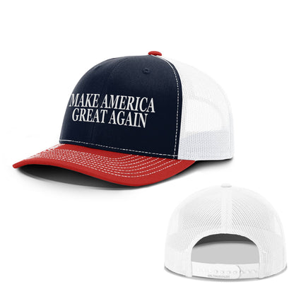 Adjustable Snapback Trucker Cap / Navy/ White/Red / OS MAKE AMERICA GREAT AGAIN Summer Hats maga trump
