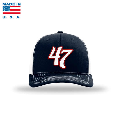 Adjustable Snapback Trucker Cap / Navy/White Trump 47th President Trucker Hat White/Red Made in the USA maga trump