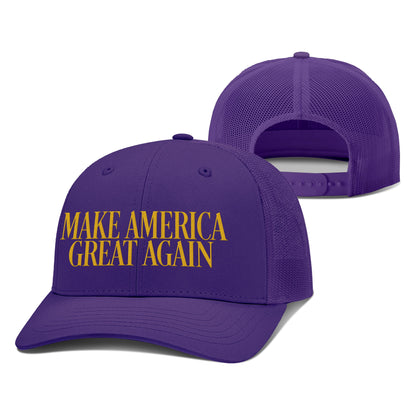 Adjustable Snapback Trucker Cap / Purple MAGA College Football Snapback Trucker Hat maga trump