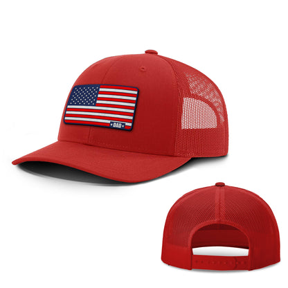 Adjustable Snapback Trucker Cap / Red / OS American Dad Flag Trucker Hat maga trump
