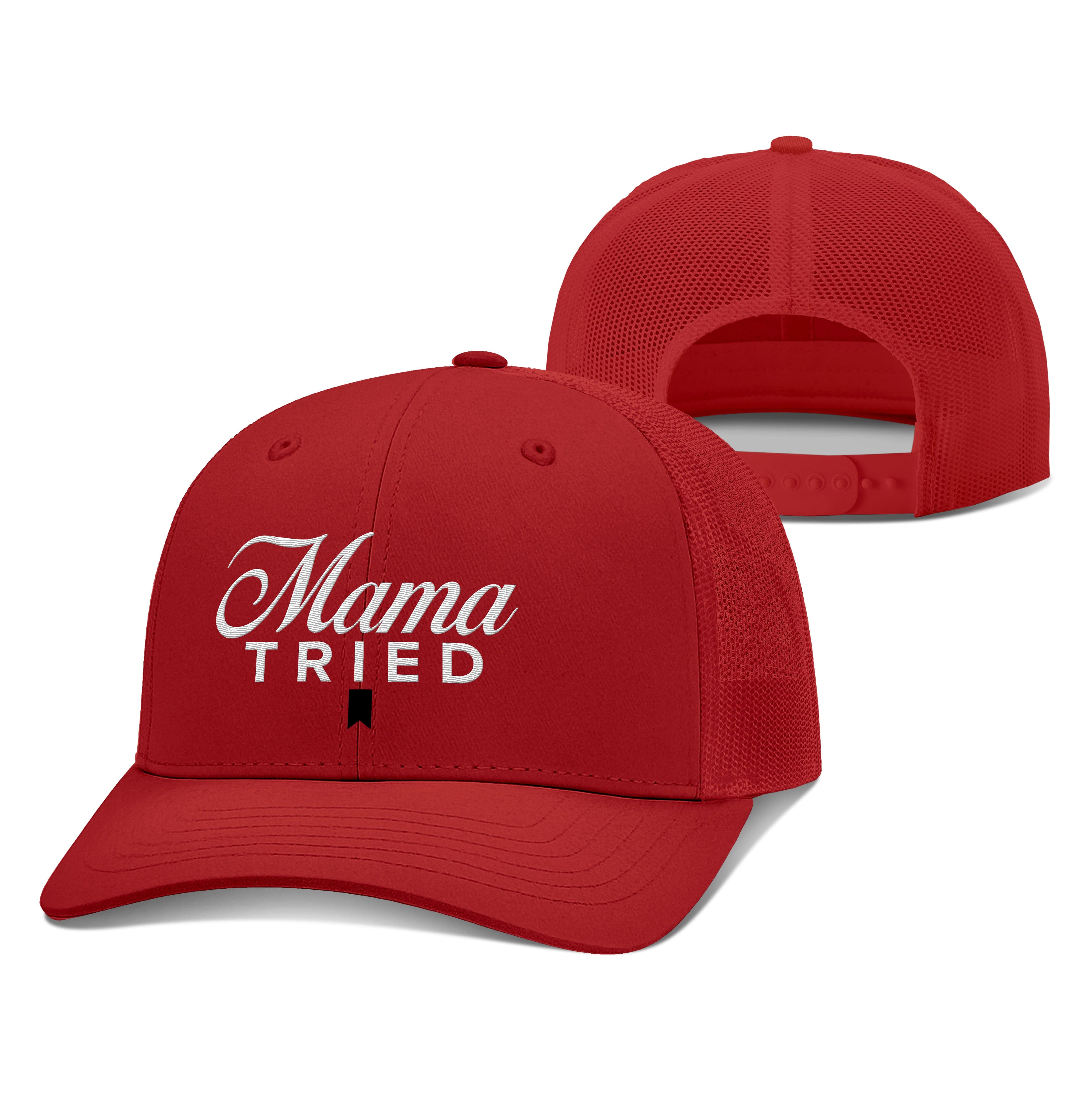 Adjustable Snapback Trucker Cap / Red / OS Mama Tried Trucker Hat maga trump