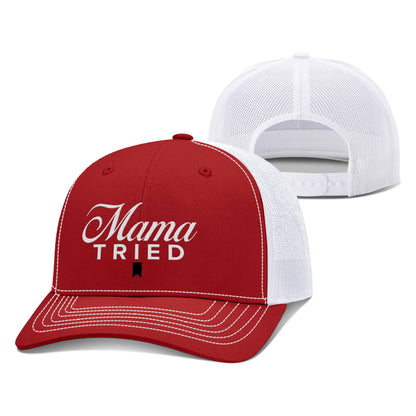 Adjustable Snapback Trucker Cap / Red/White / OS Mama Tried Trucker Hat maga trump