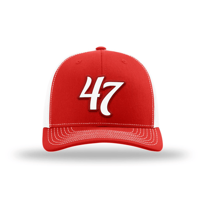 Adjustable Snapback Trucker Cap / Red/White Trump 47th President Trucker Hat White/Red maga trump