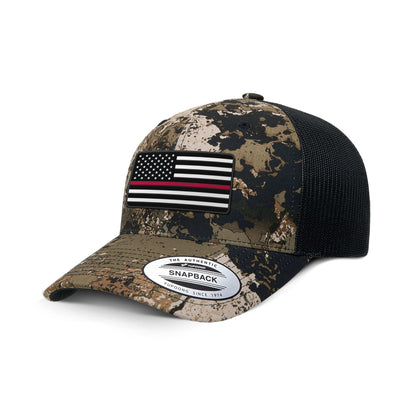 Adjustable Snapback Trucker Cap / Veil Wideland USA THIN RED FLAG Camo Edition Trucker Hat maga trump