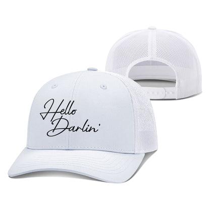 Adjustable Snapback Trucker Cap / White / OS Hello Darlin' Trucker Hat maga trump