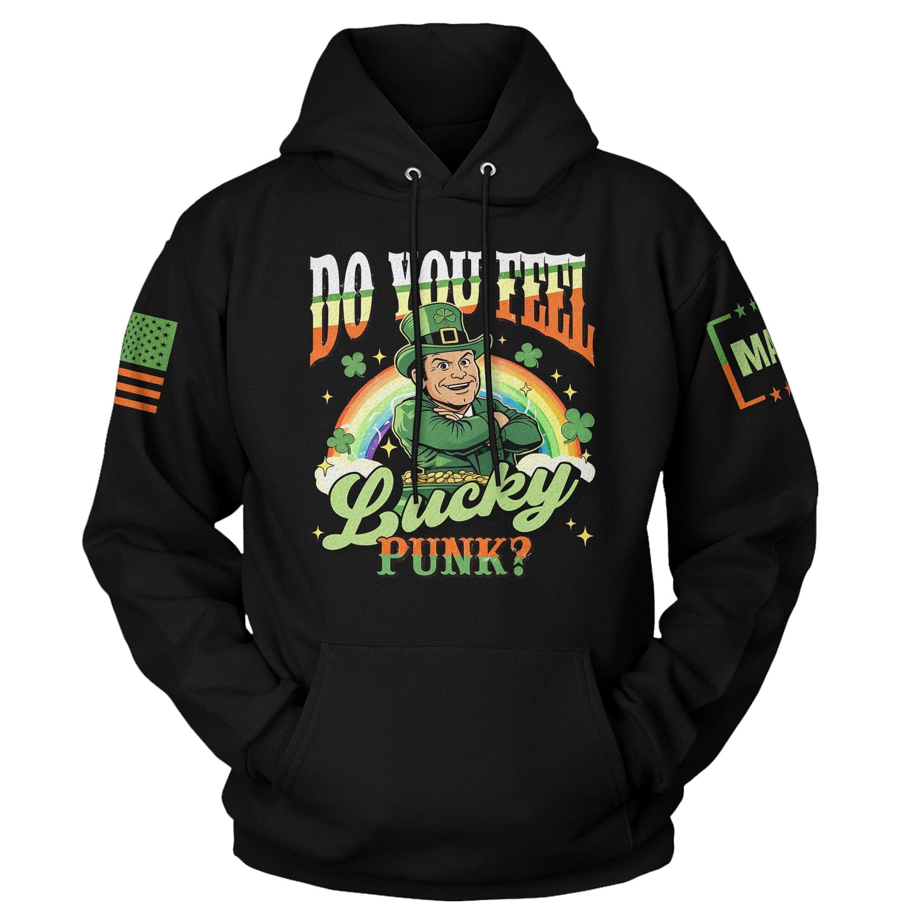 Black / S Do You Feel Lucky - St Paddy Pete Hegseth Hoodie maga trump