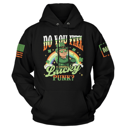 Black / S Do You Feel Lucky - St Paddy Trump Hoodie maga trump