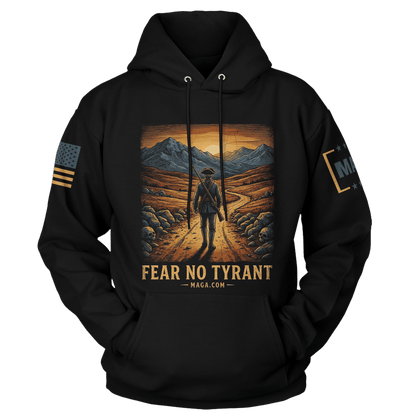 Black / S Fear No Tyrant Hoodie maga trump