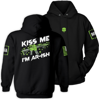 Black / S Kiss Me Im ARish Hoodie maga trump