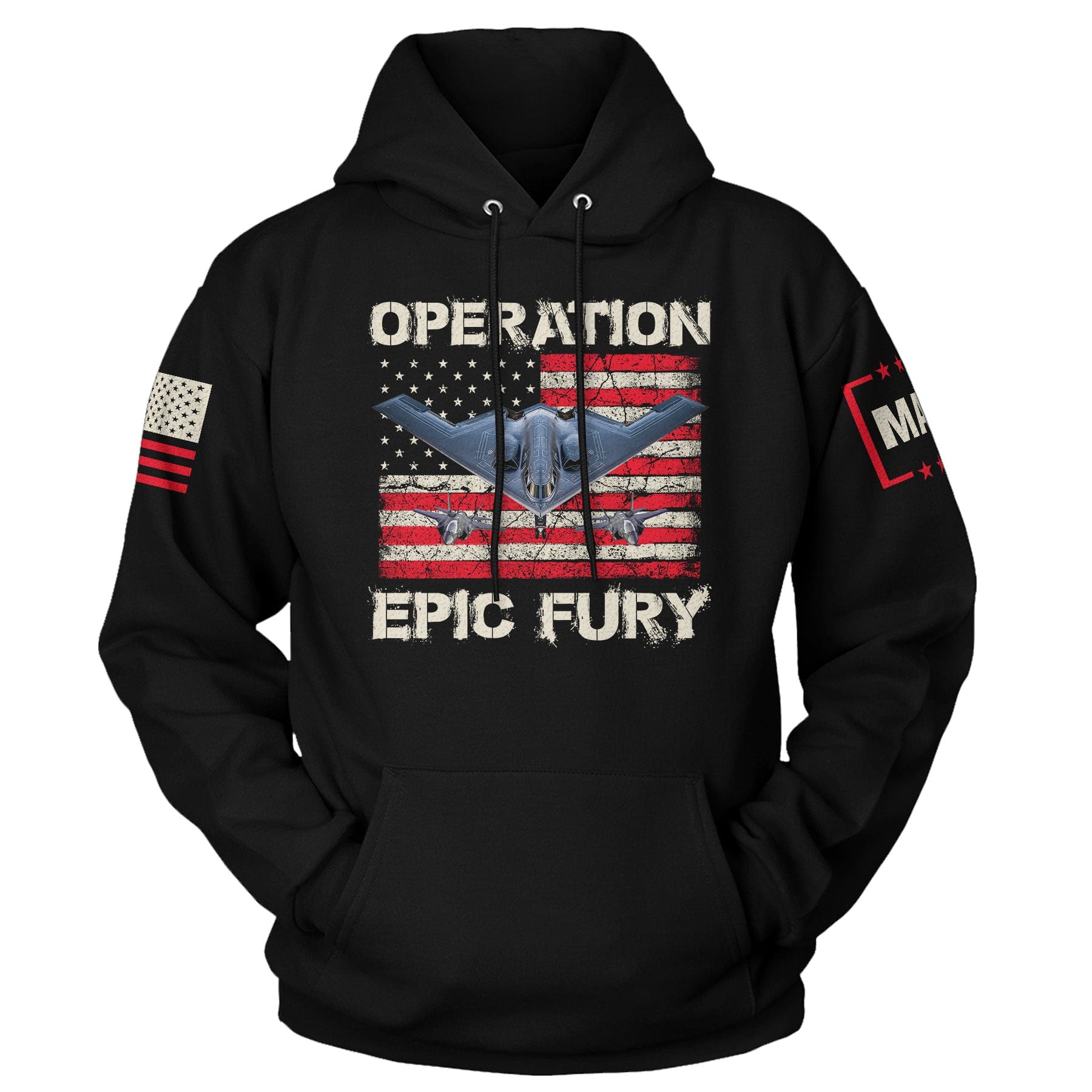 Black / S Operation Epic Fury Hoodie maga trump