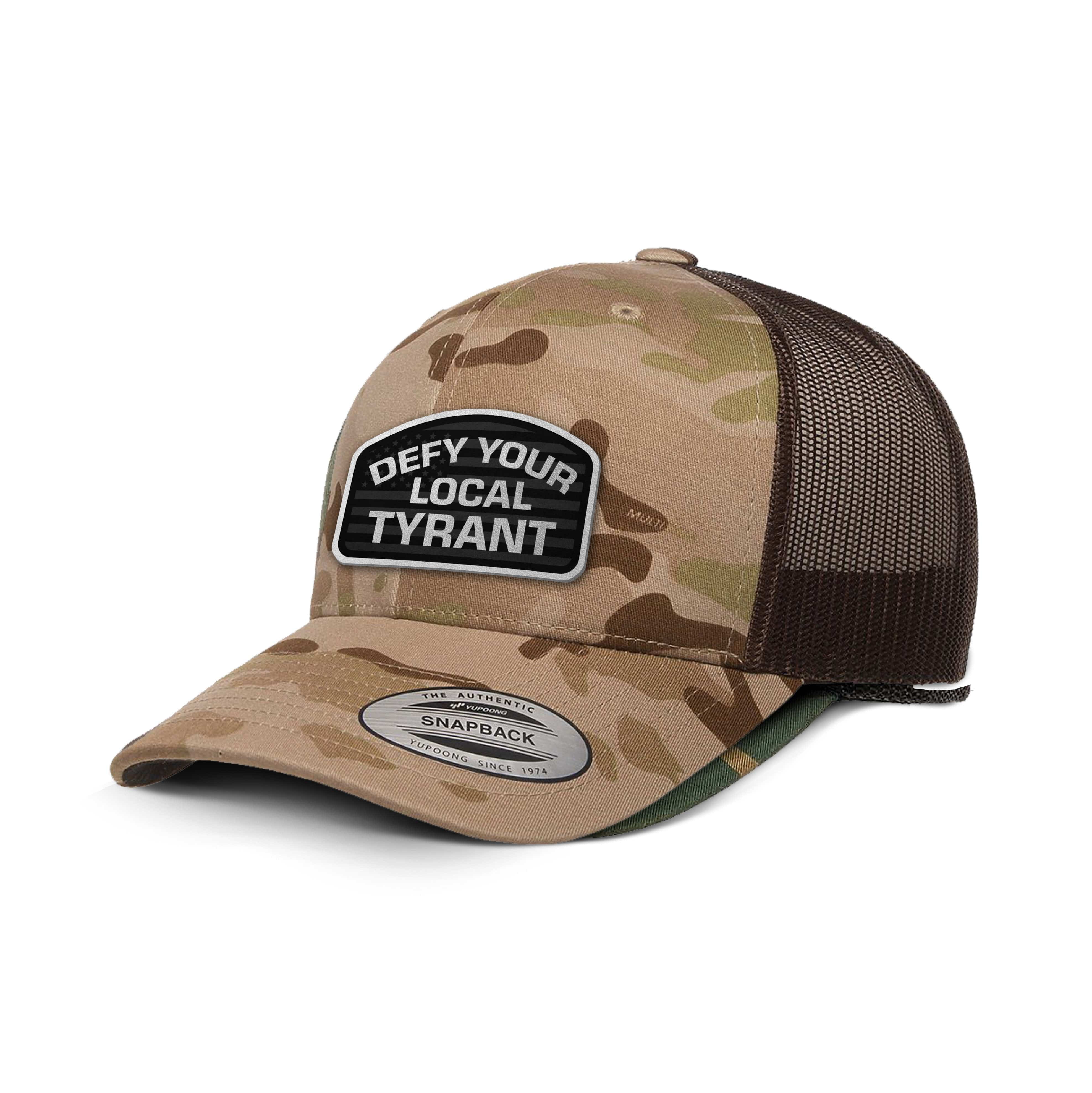 Classics Six-Panel Retro Trucker Cap / Arid Brown / OS Defy Your Local Tyrant Camo Edition Trucker Hat maga trump