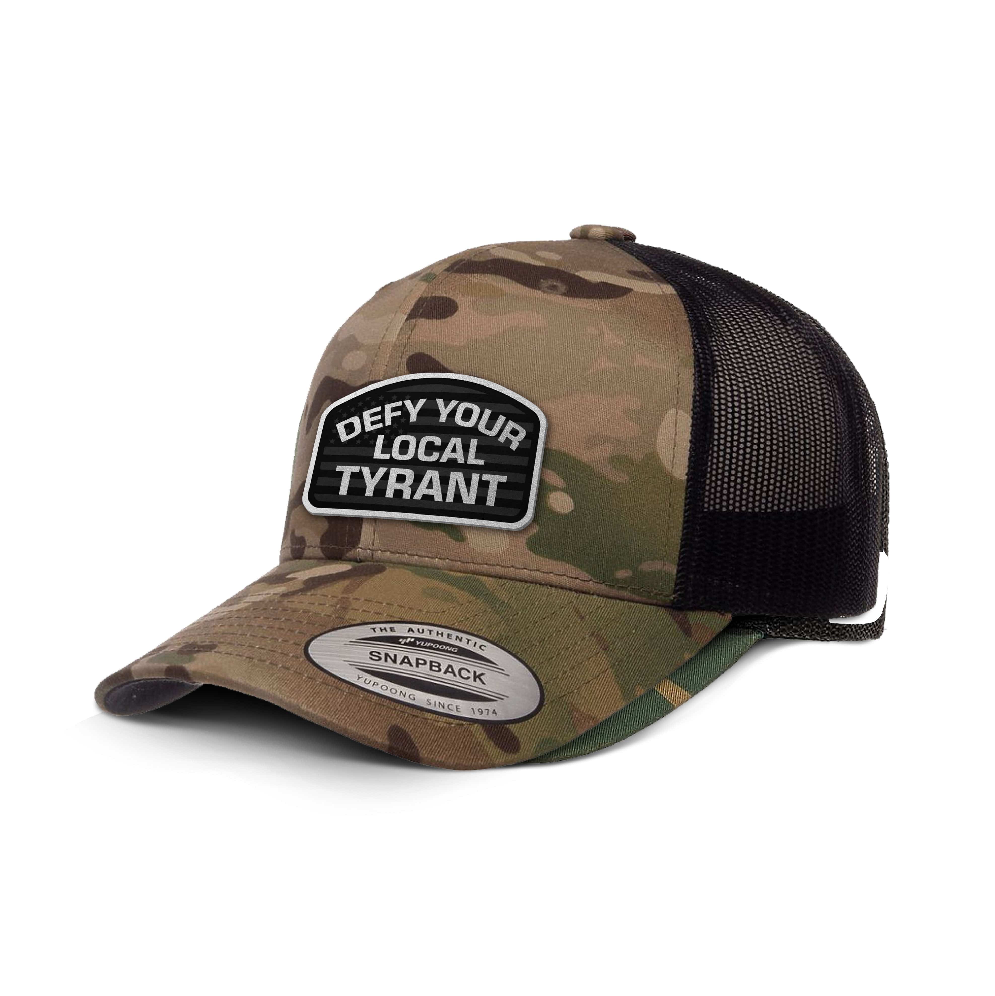 Classics Six-Panel Retro Trucker Cap / Green Black / OS Defy Your Local Tyrant Camo Edition Trucker Hat maga trump