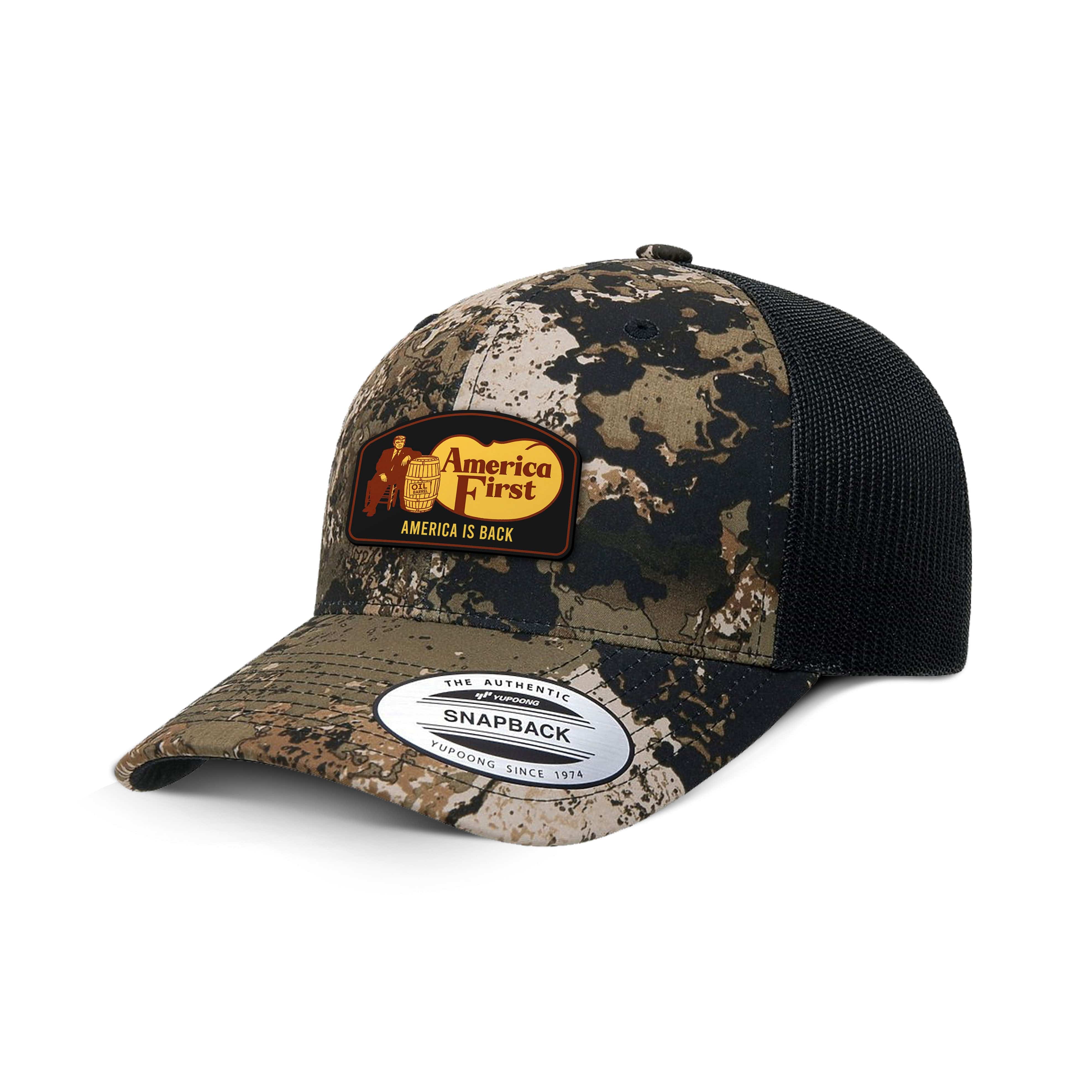 Classics Six-Panel Retro Trucker Cap / Veil Wideland / OS AMERICA FIRST Camo Edition Trucker Hat maga trump