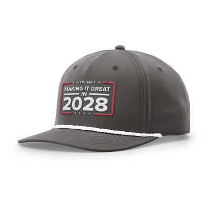 Dark Gray/White Making it Great in 2028 Rope Hat maga trump