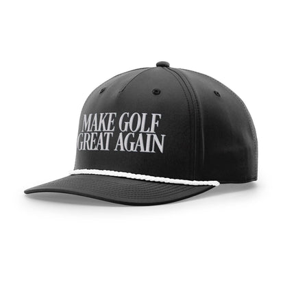 Five Panel Classic Rope / Black/White / OS MAKE GOLF GREAT AGAIN Rope Hat maga trump