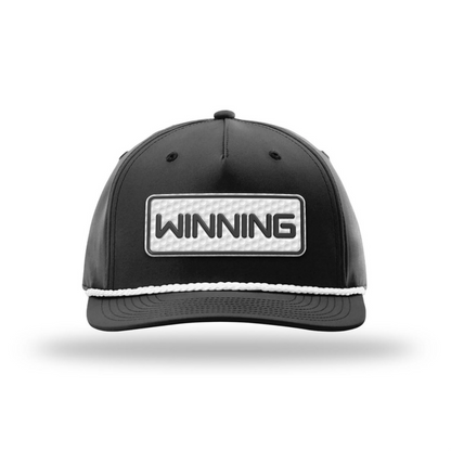 Five Panel Classic Rope / Black/White Winning Golf Patch Rope Hat maga trump