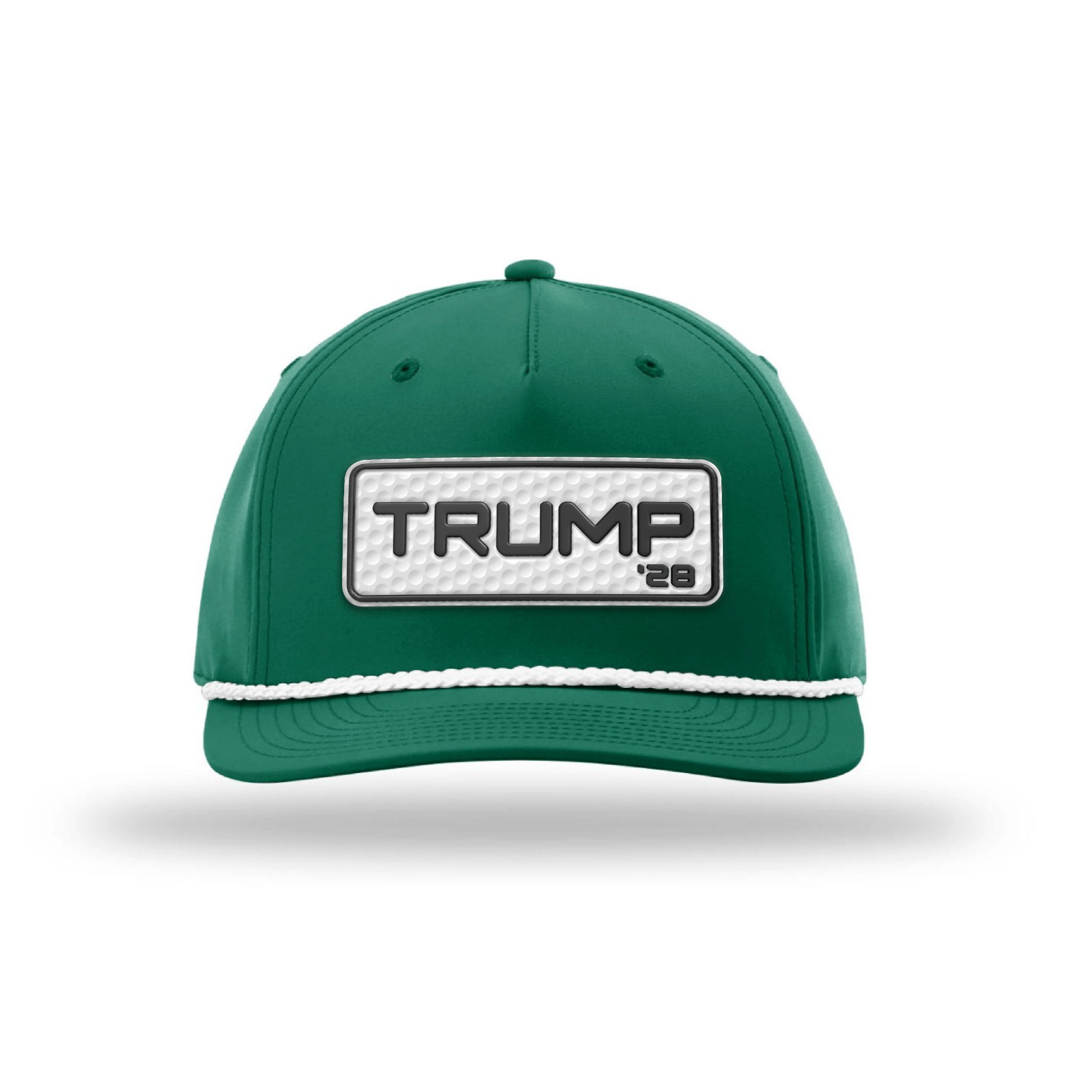 Five Panel Classic Rope / Green/White Trump 28 Golf Patch Rope Hat maga trump