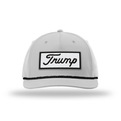 Five Panel Classic Rope / Heather Gray/Black Trump Golf Ball Patch Rope Hat maga trump