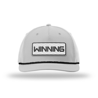 Five Panel Classic Rope / Light Gray/Black Winning Golf Patch Rope Hat maga trump