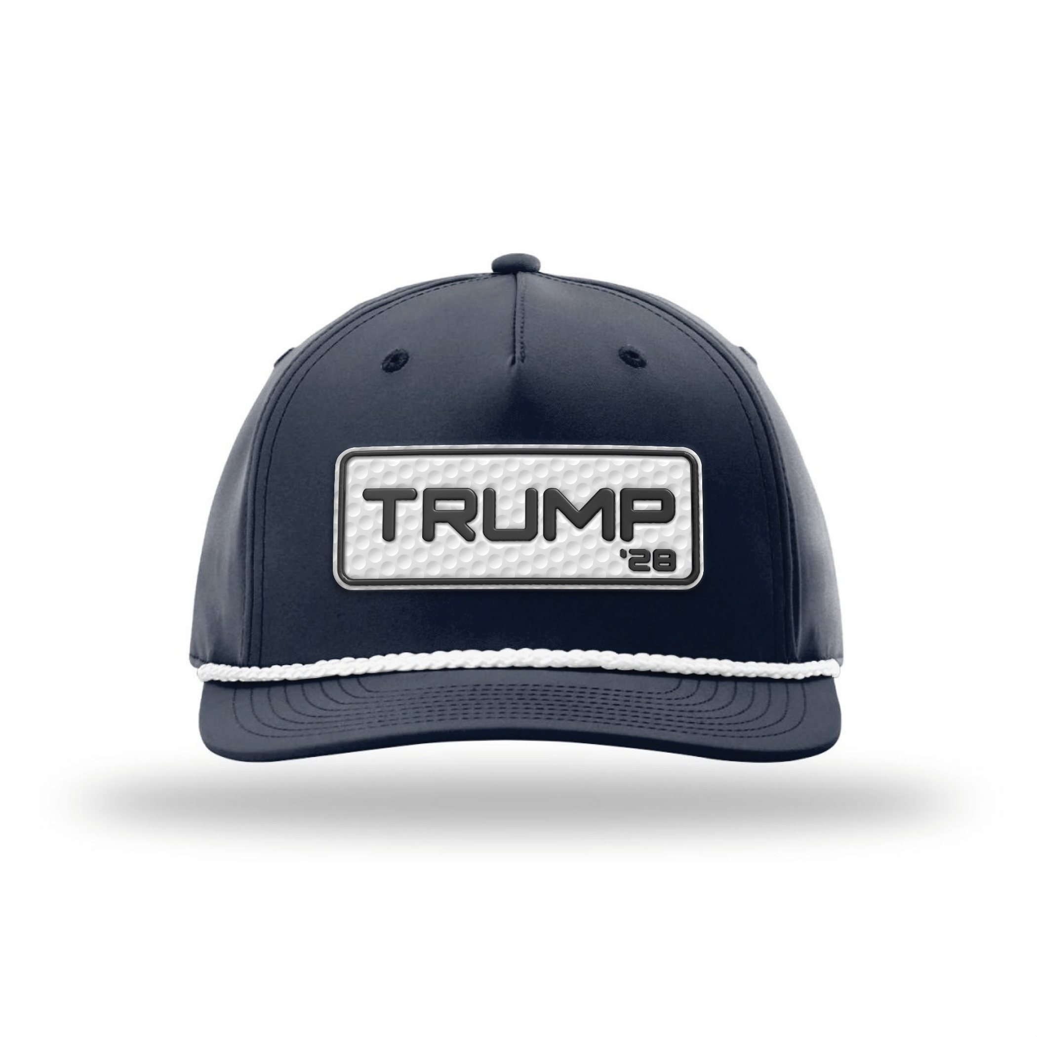 Five Panel Classic Rope / Navy/White Trump 28 Golf Patch Rope Hat maga trump