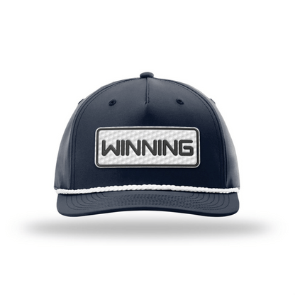 Five Panel Classic Rope / Navy/White Winning Golf Patch Rope Hat maga trump