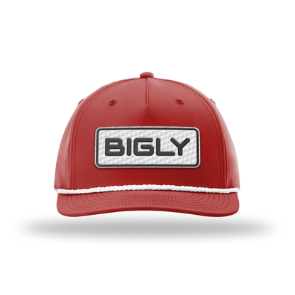 Five Panel Classic Rope / Red/White Bigly Golf Patch Rope Hat maga trump