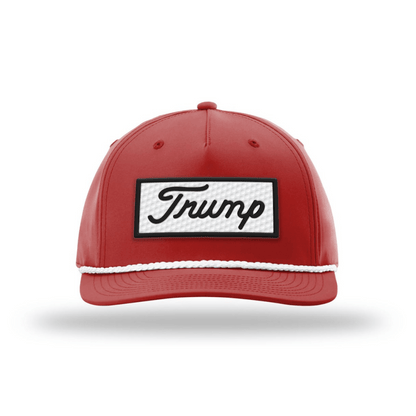 Five Panel Classic Rope / Red / White Trump Golf Ball Patch Rope Hat maga trump