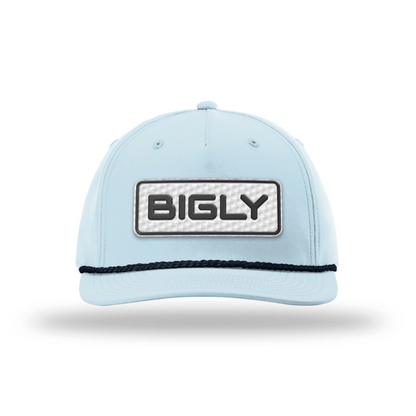 Five Panel Classic Rope / Soft Blue/Navy Bigly Golf Patch Rope Hat maga trump
