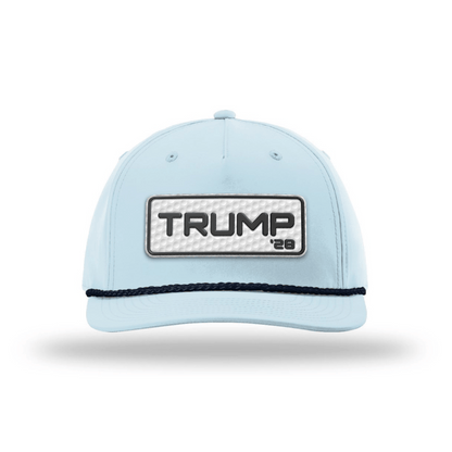 Five Panel Classic Rope / Soft Blue/Navy Trump 28 Golf Patch Rope Hat maga trump