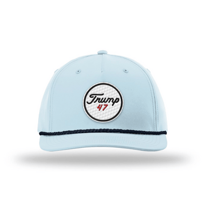 Five Panel Classic Rope / Soft Blue/Navy Trump 47 Golf Ball Rope Hat maga trump