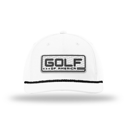 Five Panel Classic Rope / White/Black Golf of America Golf Patch Rope Hat maga trump