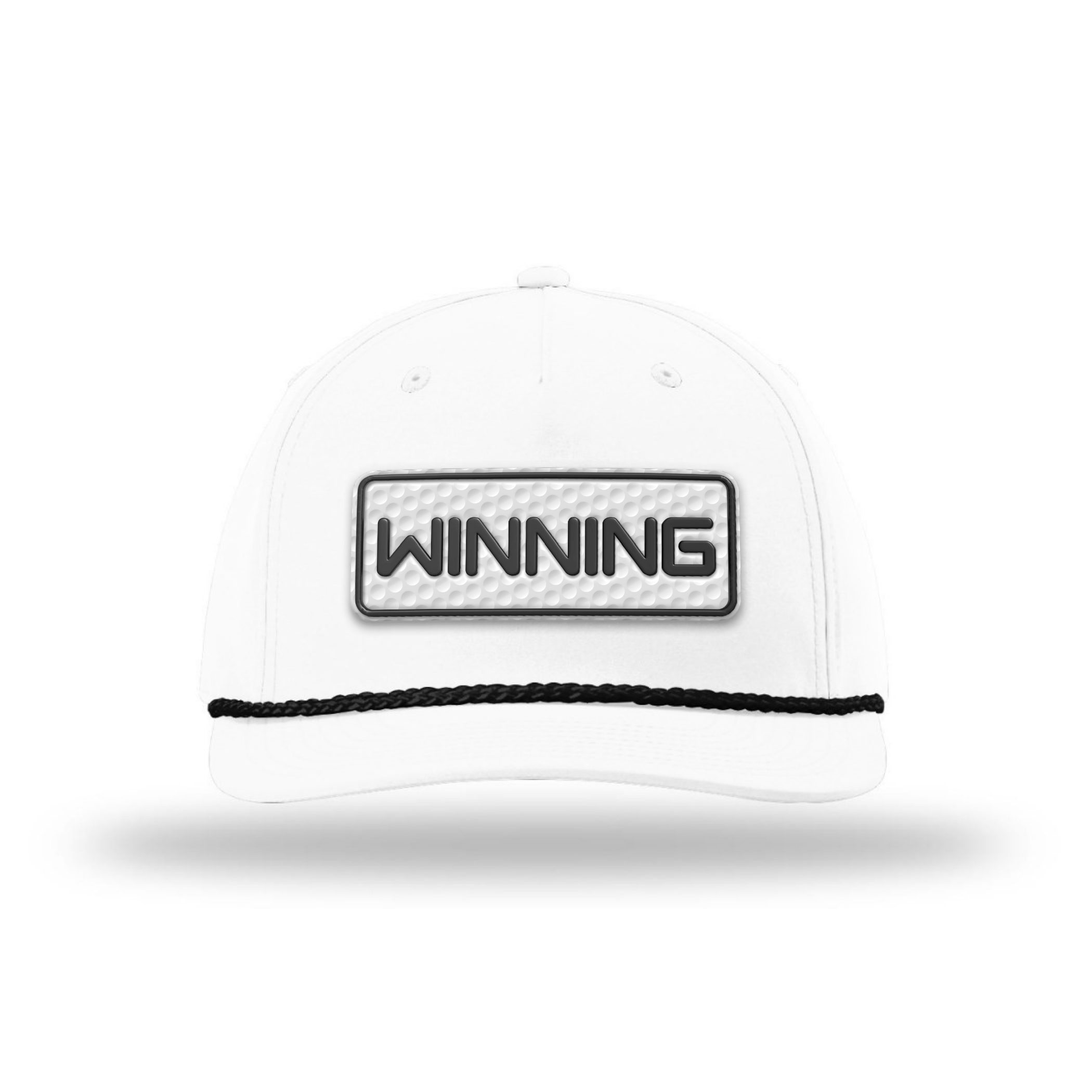 Five Panel Classic Rope / White/Black Winning Golf Patch Rope Hat maga trump