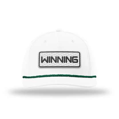 Five Panel Classic Rope / White/Green Winning Golf Patch Rope Hat maga trump