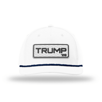 Five Panel Classic Rope / White/Navy Trump 28 Golf Patch Rope Hat maga trump