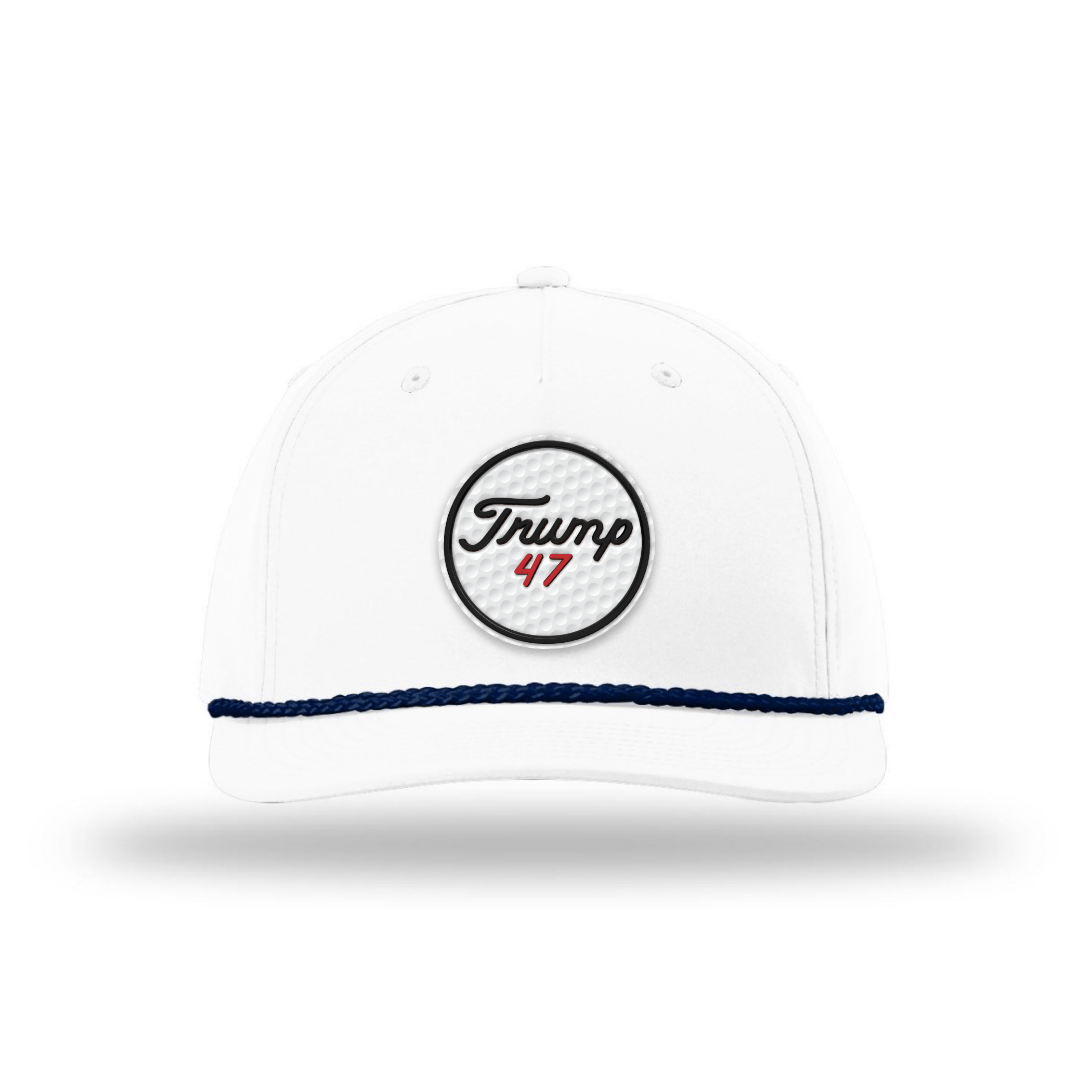Five Panel Classic Rope / White-Navy Trump 47 Golf Ball Rope Hat maga trump