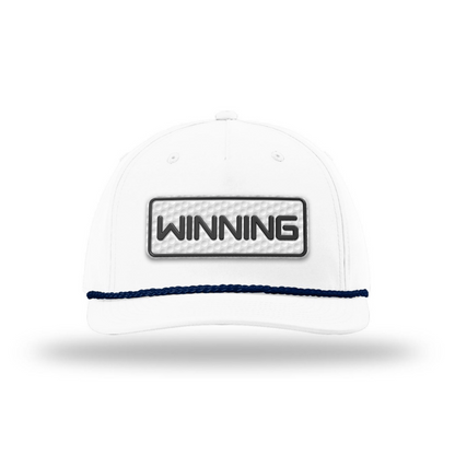Five Panel Classic Rope / White/Navy Winning Golf Patch Rope Hat maga trump
