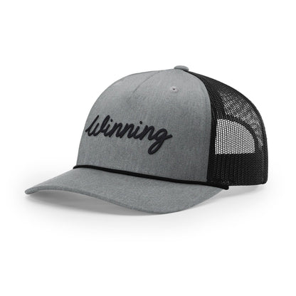Five Panel Trucker with Rope / Heather Gray/Black / OS Winning Rope Trucker Hat maga trump