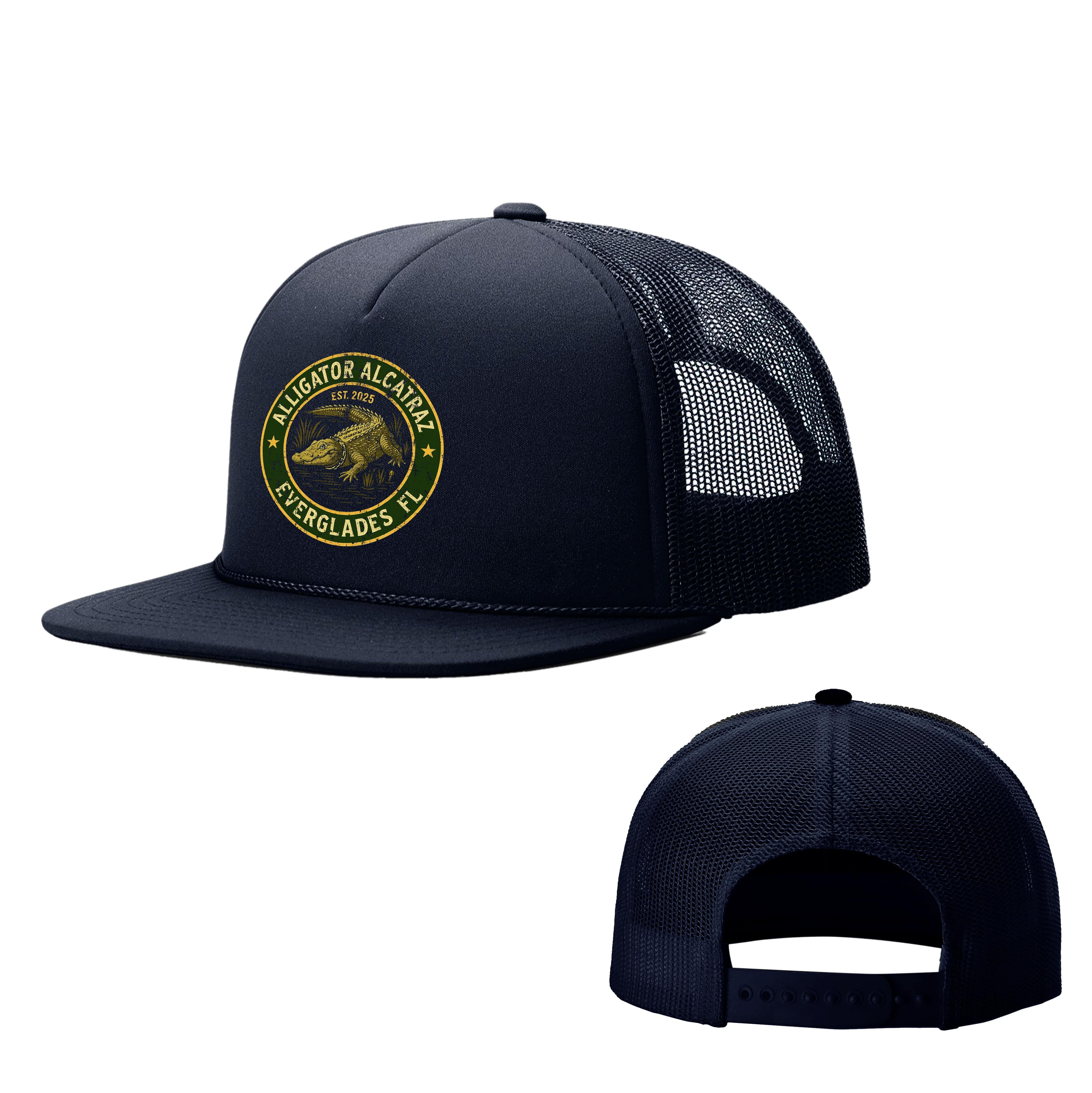 Foamie Trucker Cap / Navy Alligator Alcatraz Foamie Hats maga trump