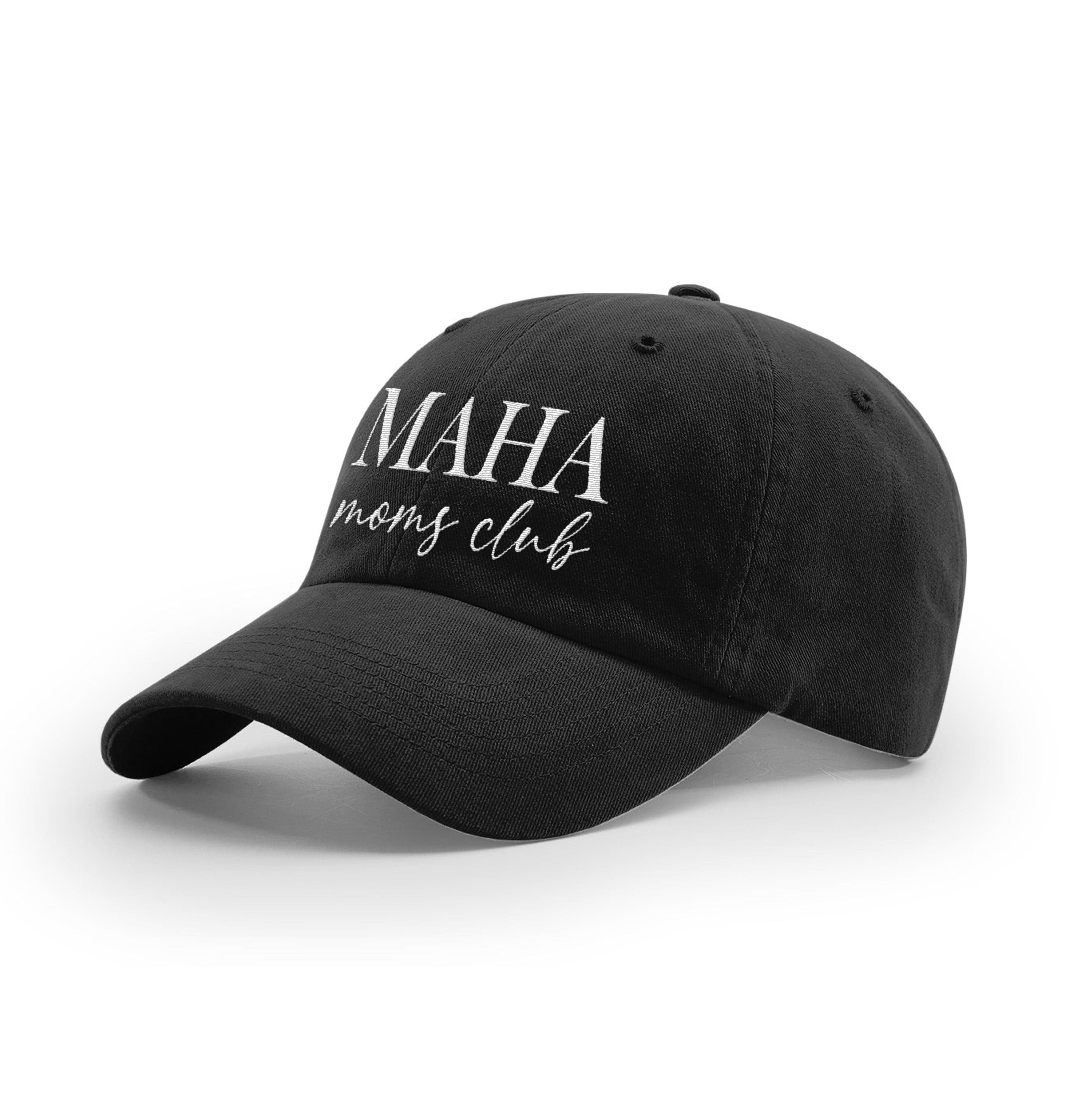 GARMENT WASHED TWILL / Black / OS MAHA Moms Club Mom Hat maga trump
