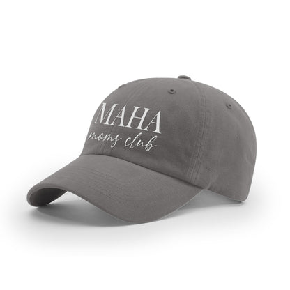 GARMENT WASHED TWILL / Charcoal / OS MAHA Moms Club Mom Hat maga trump