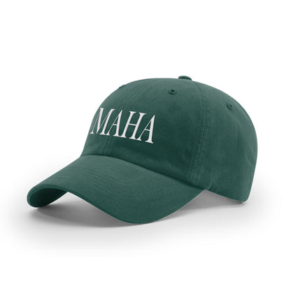 GARMENT WASHED TWILL / Dark Green / OS MAHA Mom Hat maga trump