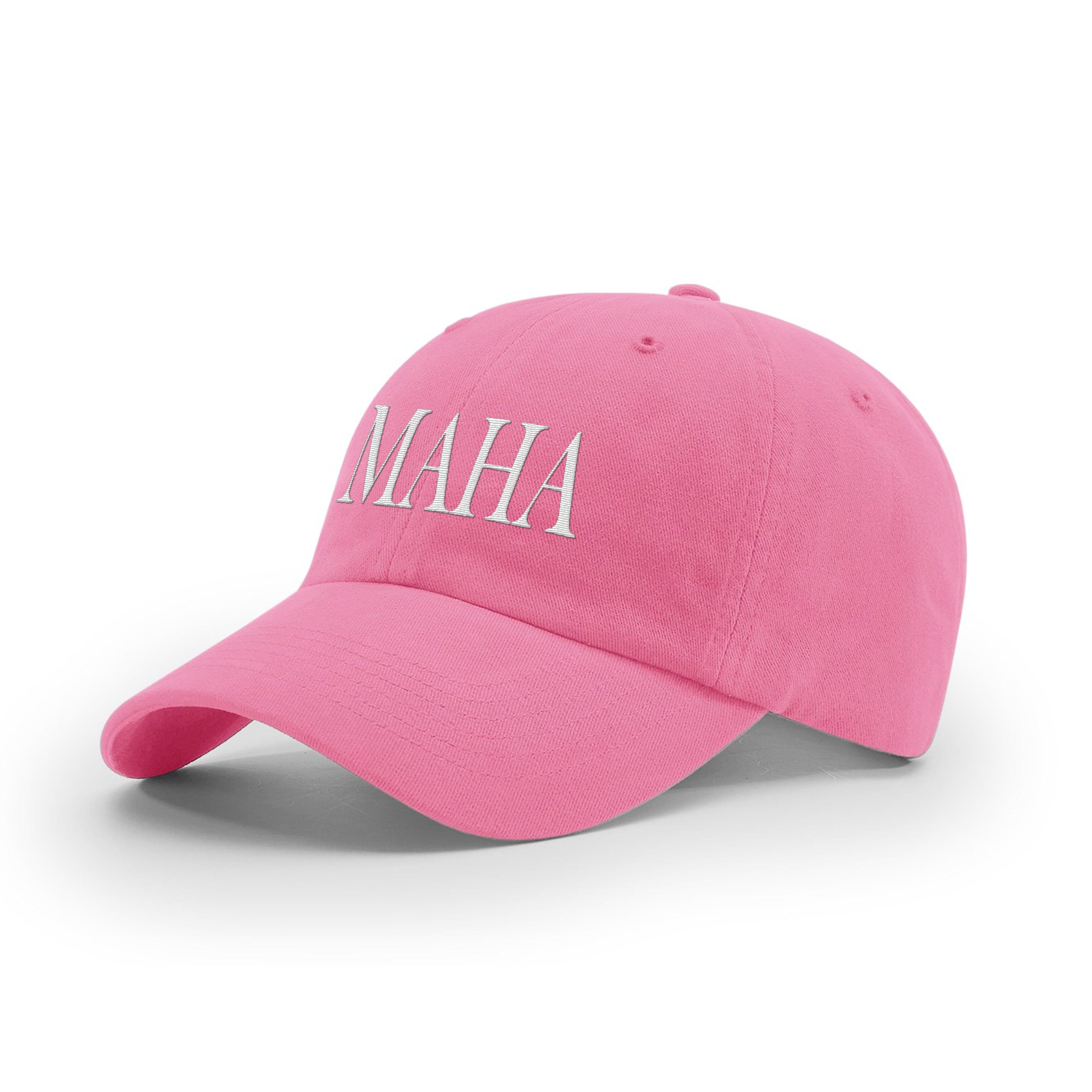 GARMENT WASHED TWILL / Hot Pink / OS MAHA Mom Hat maga trump