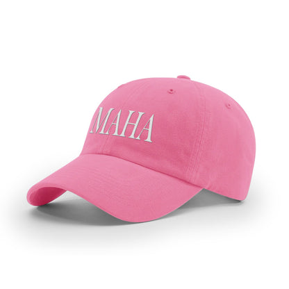 GARMENT WASHED TWILL / Hot Pink / OS MAHA Mom Hat maga trump