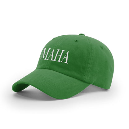 GARMENT WASHED TWILL / Kelly Green / OS MAHA Mom Hat maga trump